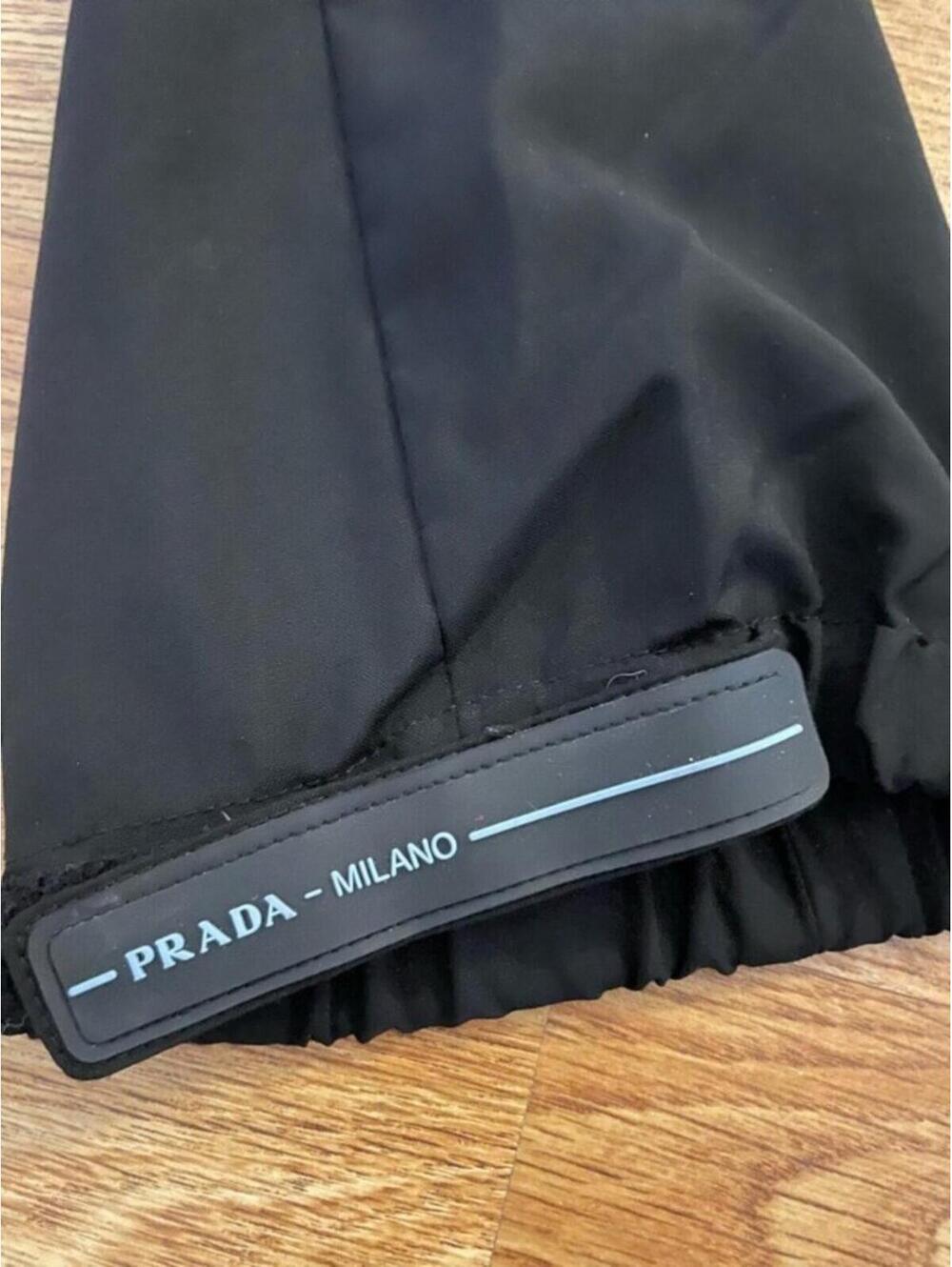 Prada Black Technical Jogger Pants Logo Ankle Strap Size 46 US 10/12 - Picture 2 of 15